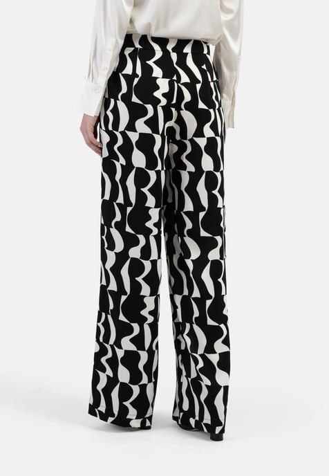 Dreimaster Stof broek Dames zwart wit - Image 4