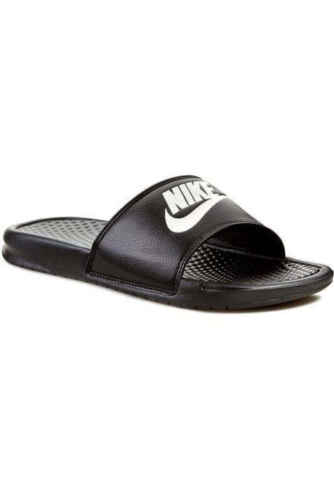 Nike Benassi Slip On Sliders in Zwart/Wit - Image 3