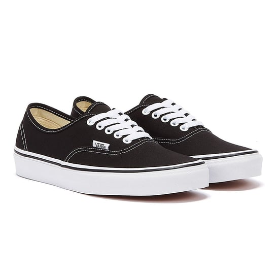 Vans Authentic Unisex Zwart Wit Canvas Vulcanised Skate Trainers - Image 1