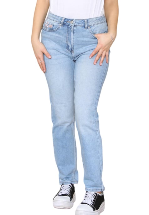 M&Co dames mom jeans met hoge taille, taps toelopende rechte pijpen - Image 3