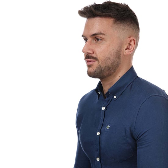 Lacoste linnen overhemd met normale pasvorm voor heren, blauw - Image 4