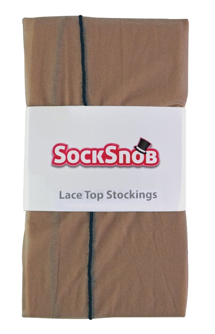Hoog getailleerde doorschijnende panty voor dames glanzend - Naakt / Zwart - Image 2