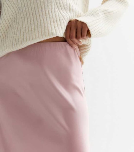 Satin Bias Cut Midi Skirt
