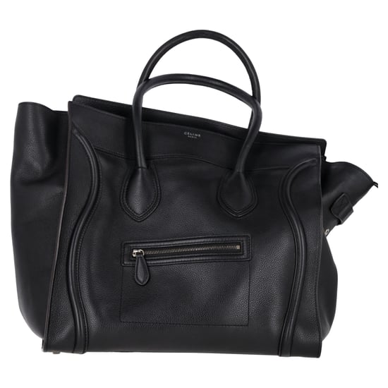 Celine Geroemde Schouder Luggage Tote Tas in Zwart Leder - Image 1