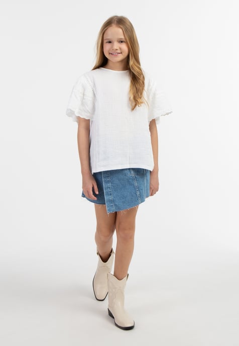 Dreimaster Blouseshirt met kant Meisje wit - Image 2