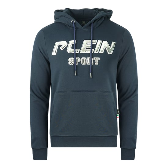 Philipp Plein Sport Zilveren Logo Marineblauwe Hoodie - Image 1