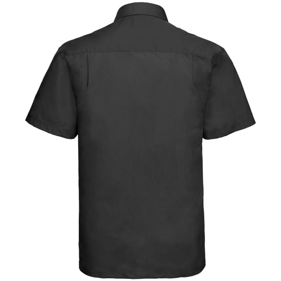 Russell Collectie Heren Korte Mouwen Poly-Katoen Easy Care Poplin Shirt (Zwart) - Image 2