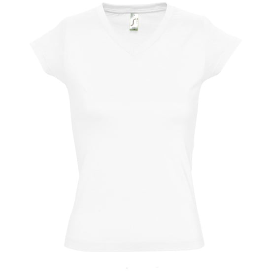 SOLs Womens/Ladies Moon V Neck Short Sleeve T-Shirt (White)