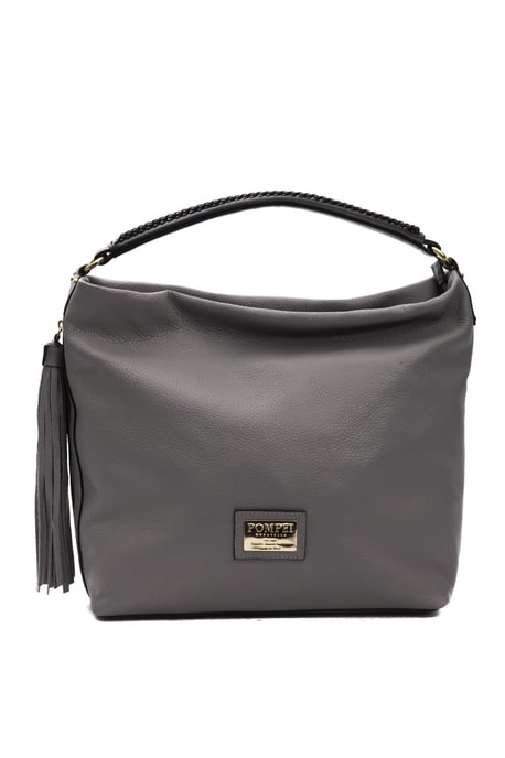 Pompei Donatella Women's Gray Leather Shoulder Bag