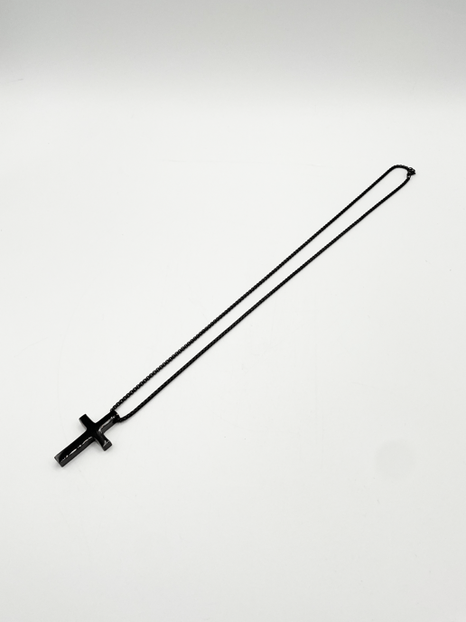 Cross Pendant Necklace in Black