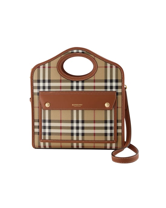 Mini Pocket - Burberry - Canvas - Bruin - Image 1