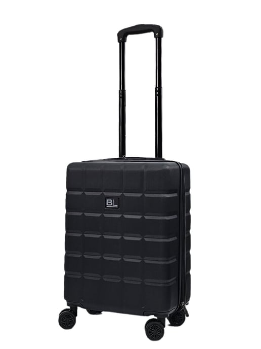 Black Hard Shell Classic 8 Wheel Cabin Luggage Case Travel Suitcases