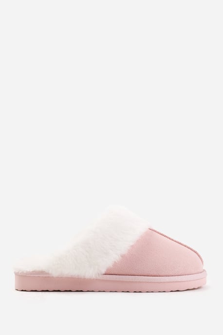 Wheres That From Womens 'Comfort' Slip On Slippers With Fur Trim