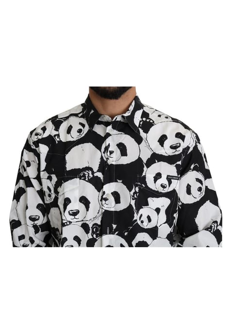 Dolce & Gabbana Heren Zwarte Panda Casual 100% Katoenen Shirt - Image 2