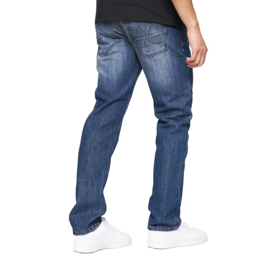 Crosshatch Heren New Techno Denim Jeans met reliëf (Stone Wash) - Image 2