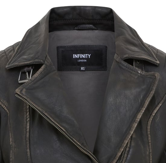 Womens Black Leather Brando Biker Jacket - Finnsnes