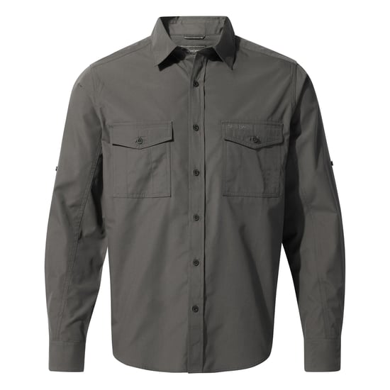 Craghoppers Mens Expert Kiwi Long-Sleeved Shirt (Carbon Grey)