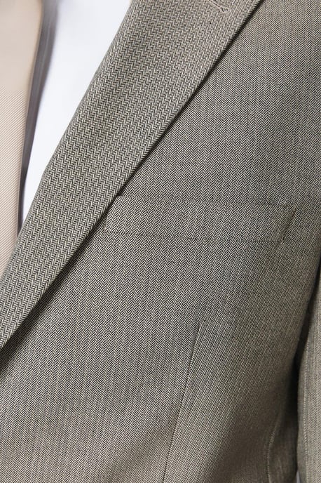 Neutral Herringbone Suit Jacket