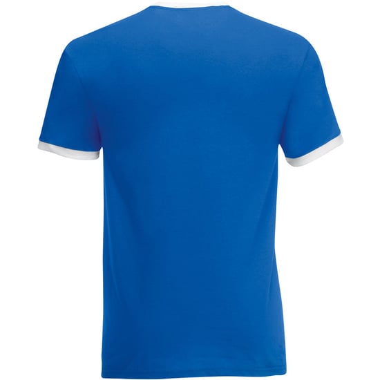 Fruit Of The Loom Heren Ringer T-shirt met korte mouwen (Royaal Blauw/Wit) - Image 2