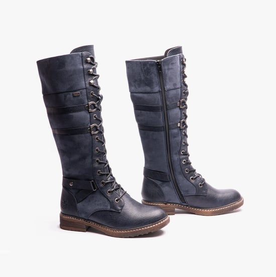 Rieker 94732-14 Womens Knee High Boots Blue