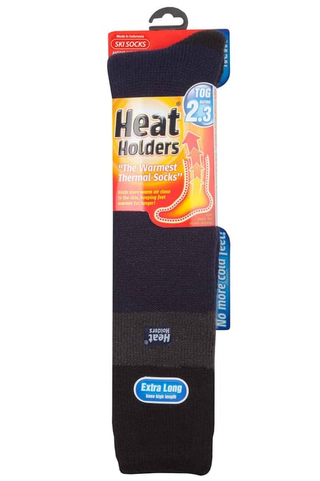 Heat Holders - Kniehoge thermo skisokken voor heren - Marine / Zwart - Image 2