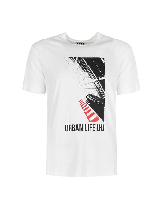 Les Hommes T-shirt Urban Life LHU Men's White