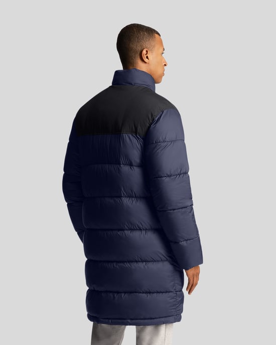 Lyle & Scott lang gewatteerd marineblauw pufferjack - Image 3
