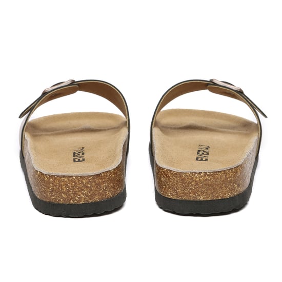 EVER AU Women Swan Leather Easy Slip-On Sandals - Brown Oiled Leather