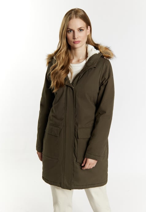 Dreimaster Winter parka Dames donkere olijf - Image 3