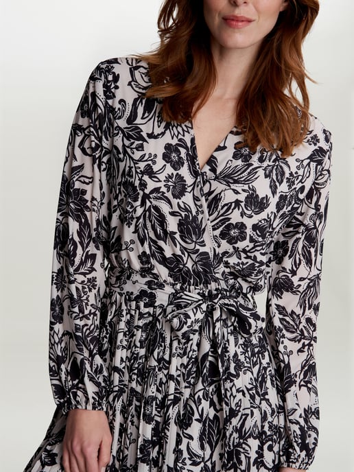 Lucine X Over Bodice Dress With Pleated Skirt