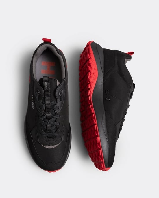 Men's Hugo Kane Runner Trainers in Black - Image 2
