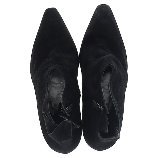 Bottega Veneta Flame Heeled Ankle Boots in Black Suede - Image 3
