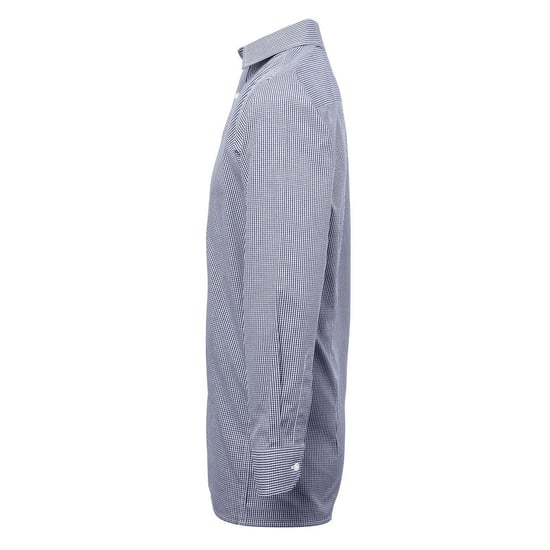 Premier Mens Gingham Long-Sleeved Shirt (Navy/White)