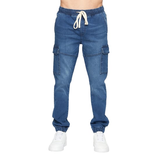 Crosshatch Heren Malimore Gesloten Enkellange Cargo Jeans (Stone Wash) - Image 1