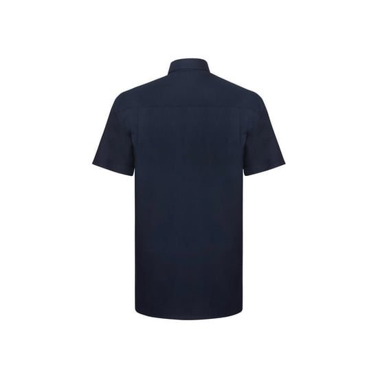 Russell Collection Mens Oxford Easy-Care Short-Sleeved Shirt (Bright Navy)
