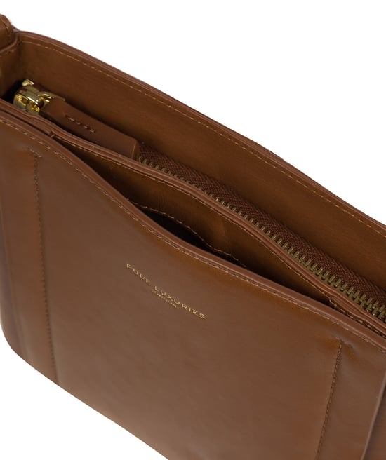 'Kali' Chestnut Nappa Leather Cross Body Bag