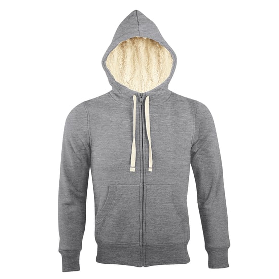 SOLS Sherpa Unisex Zip-Up Hooded Sweatshirt / Hoodie (Grijze Mergel) - Image 1