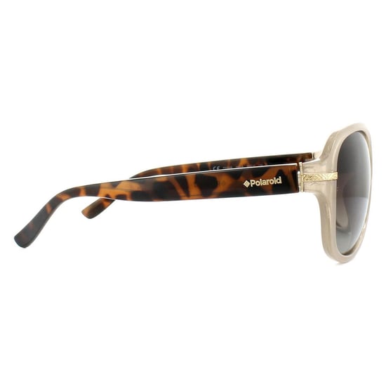 Polaroid Butterfly Womens Beige Havana Brown Gradient Polarized Sunglasses