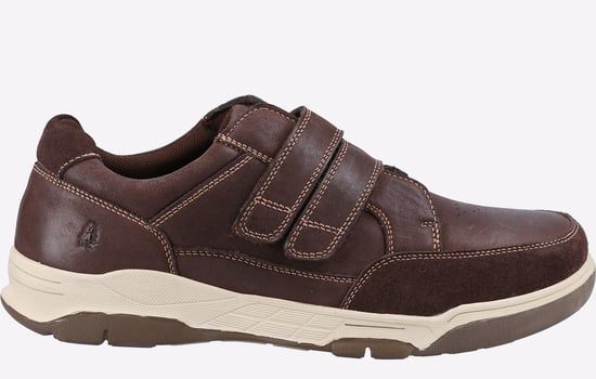 Hush Puppies Fabian Double Strap Leren Bruine Heren Instappers - Image 1