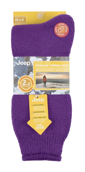 Dames Thermosok | Jeep | Ademend Luxe Gevoerde Winterlaarzen Sokken voor Vrouwen - Violet - Image 2