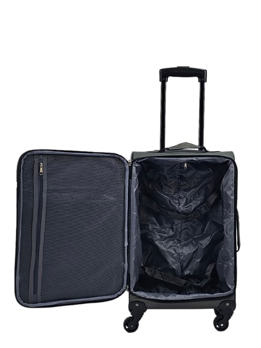 Grey Lightweight 4 Wheel Luggage Travel Cases Soft Bags Suitcases