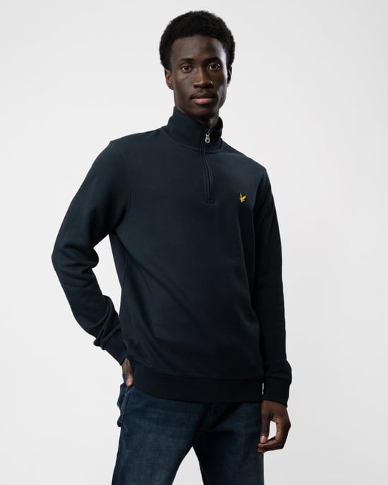 Lyle & Scott Heren Geborduurd Half Rits Sweatshirt - Image 1
