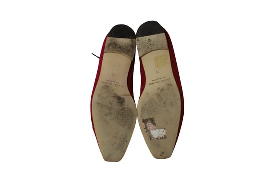 Manolo Blahnik Witney Brogues in Roze Suède - Image 5