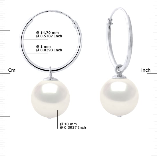 DIADEMA - Earrings - White Gold
 and Real Freshwater Pearls