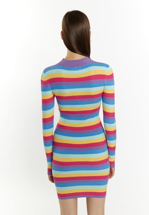 Mymo Gebreide jurk Dames Violet veelkleurig - Image 4