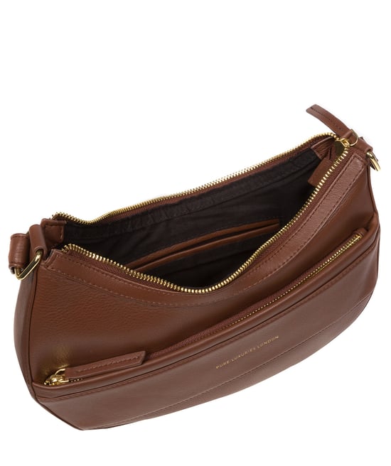 'Emma' Dark Tan Nappa Leather Grab Bag