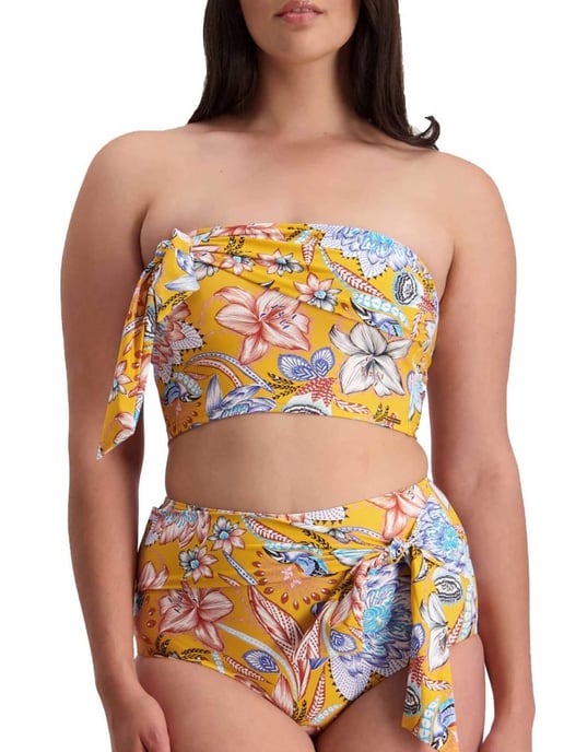 Sunshine Bloom Soft Tube Bikini Top Golden