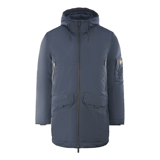 Lyle & Scott Zip Detail Navy Blue Parka Jacket - Image 1