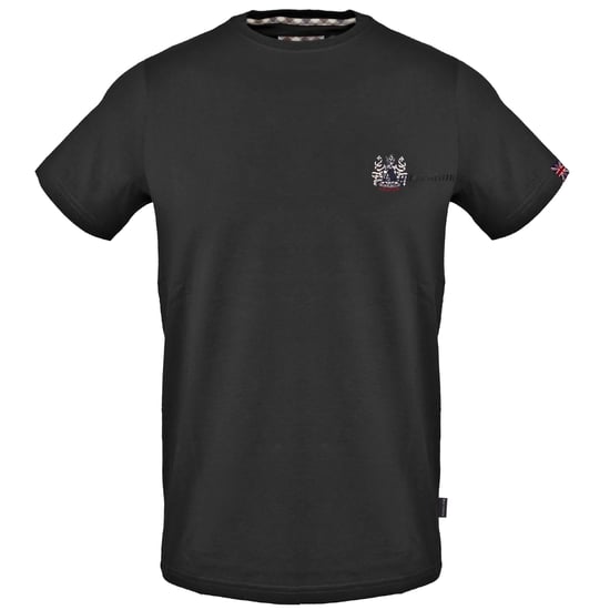 Aquascutum Small Aldis Chest Logo Black T-Shirt