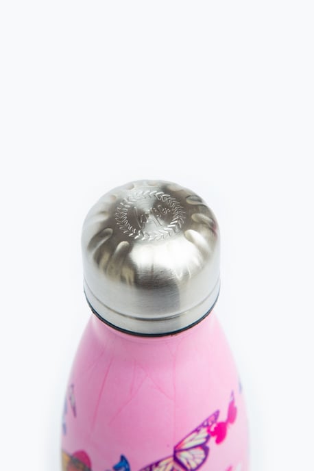 Hype Pink Butterflies Metal Reusable Bottle